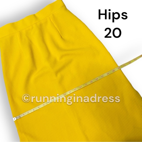 Vintage 70’s Yellow High Waisted Double Side Slit Maxi Skirt See Measurement - Picture 11 of 16